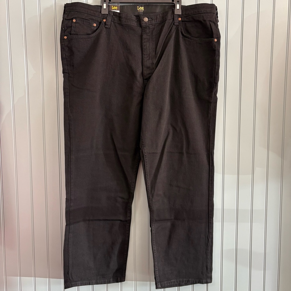 Lee Men's Black Relaxed Fit Straight Leg Jeans Size 46